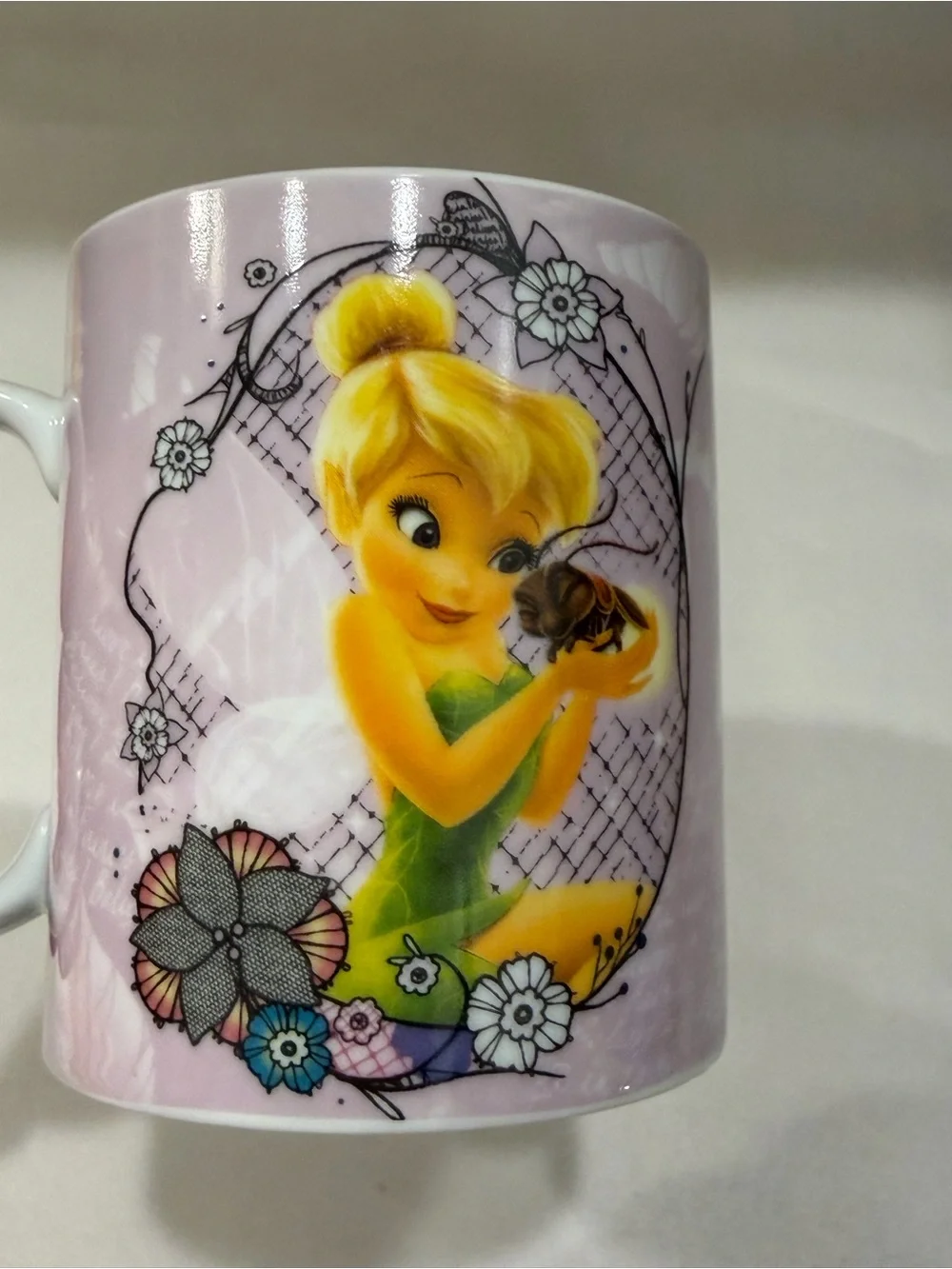 DISNEY Fairies Tinkerbell Tink 8oz Lavender Mug/Coffee /Tea Cup Fairy Collection